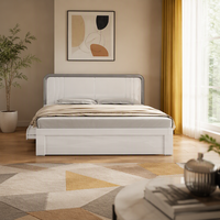 Offre Spéciale : Ensemble de Chambre Moderne pour Fille avec Lit Queen Size, Armoire Coulissante de Luxe 1,5 m et Rangement, Finition Haute Brillance