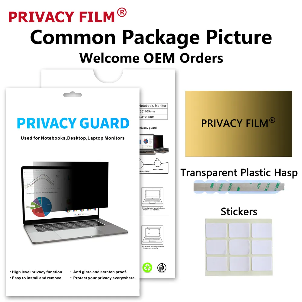 New Products Anti SPY Removable Golden Privacy Screen Protector For All Size Laptops