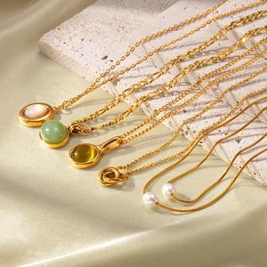 Collana con Ciondolo in Agata Occhio di Tigre Naturale Placcata Oro 18K per Bambini - Product Image 2