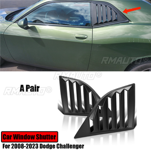 Persianas para Ventanas de Auto Dodge Challenger 2008-2023, Rejillas de Ventilación Laterales Traseras, Acabado Brillante, Negro Mate, Estilo Fibra de Carbono - Product Image 1
