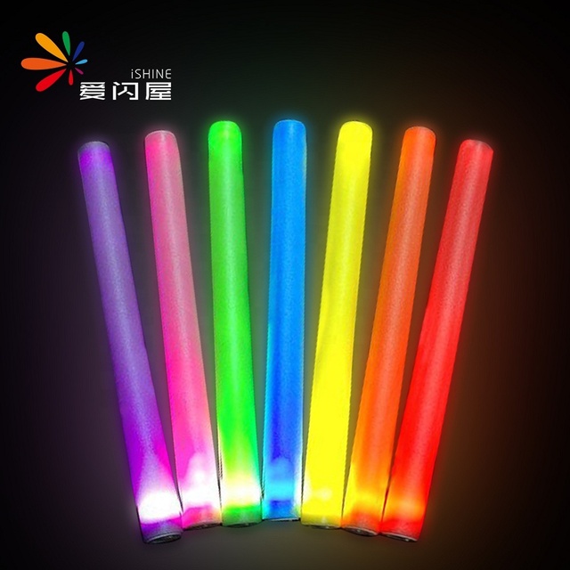 3 Modes Flashing LED EPE Foam Glow Sticks-Battery Powered Durable for Indoor Use at Weddings Halloween Diwali & Ramadan Parties