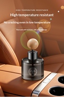 Aromaterapi Mobil Mewah Berkualitas Tinggi Aroma Mawar Tahan Lama, Wadah Minuman Konsol Tengah Kayu Kaca, Penghilang Bau