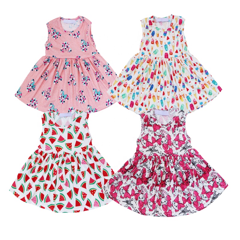 Оптовая продажа с фабрики, детская одежда, платья для маленьких девочек, платье с рукавами-фонариками, летний топ, шелковое платье-туника для девочек-подростков