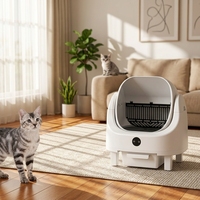 Bac à litière automatique pour chat entièrement fermé en PP, grande capacité 13,5 kg, contrôle des odeurs, design anti-éclaboussures, haute performance