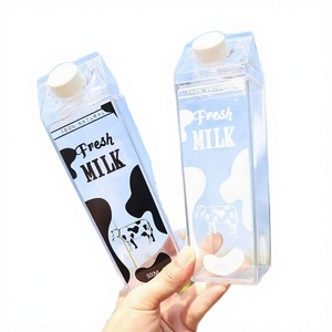 Bouteille d'eau sportive réutilisable en plastique carrée de 500 ml, écologique, pour l'extérieur, avec couvercle, sans danger pour les aliments - Product Image 3