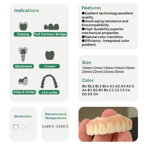 Bloques de Óxido de Zirconio Dentales Vsmile HappyZir para Coronas y Puentes Anteriores, Grosor de 10-30 mm, Compatibles con Amann Girrbach AG 5 - Product Image 5