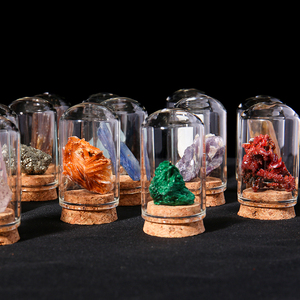 אבן גלם דיי אמטיסט ברור קוורץ קוורץ סלעים מינרליים דגימות אבן חן קריסטל עם סט בקבוק זכוכית - Product Image 2