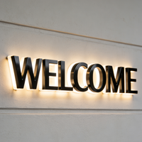 Letreros Personalizados para Exteriores, Resistentes al Agua, para Fachadas, Letras de Canal LED Iluminadas Frontalmente, Letreros Electrónicos para Publicidad Comercial