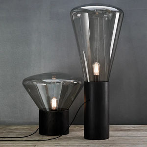 <span class=keywords><strong>Lampe</strong></span> <span class=keywords><strong>de</strong></span> <span class=keywords><strong>table</strong></span> LED <span class=keywords><strong>Edison</strong></span> antique E27 en bois <span class=keywords><strong>de</strong></span> noyer et verre conique, style nordique créatif, pour décoration intérieure, bureau, chevet d'hôtel - Product Image 2