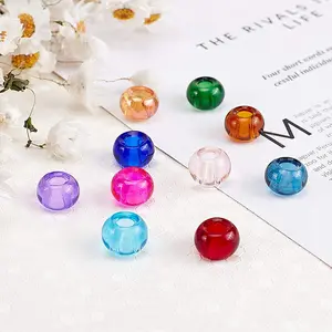 DIY europäischer Stil Kristall glänzende große Öffnung Perlen durchsichtig glänzend randlos Kristall-Armband Perlen Abacus-Perlen