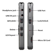 Grabadora de Voz Digital Metálica H91 de 8GB con Batería de Litio Integrada, Compatible con Tarjeta TF Externa, Multi-idioma, WAV, Conector USB, para Reuniones