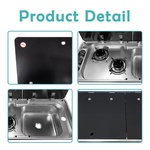 JDA Évier en acier inoxydable 304 <span class=keywords><strong>de</strong></span> haute qualité avec cuisinière à gaz à double brûleur Évier et cuisinière pour camping-car, <span class=keywords><strong>caravane</strong></span>, bateau, yacht - Product Image 5