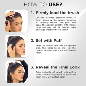 Polvo para Retoque de Raíces a Prueba de Sudor, Polvo para Sombrear la Línea del Cabello, Relleno Mágico para Cabello Fino, Polvo Corrector de Raíces - Product Image 4