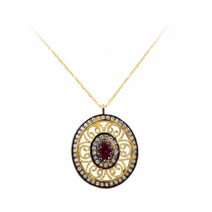 14K Or Massif Pouf Charme Collier - Product Image 2