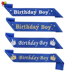 Blue Boy Sash Geburtstags schärpe Blau für Jungen und Männer Blue Birthday Party Supplies und Dekorationen Geburtstags geschenk für Jungen H0214