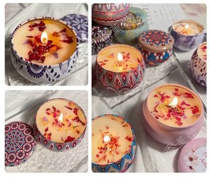 사용자 정의 4.4 OZ 향초 오래 지속되는 향수 수제 럭셔리 빈티지 주석 소이 왁스 생일 - Product Image 3