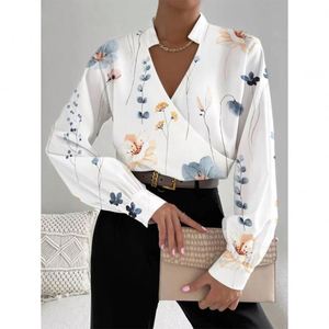 Fashion New Women's Loose Causel Long Sleeve Print Button Placket Blouse - Product Image 3