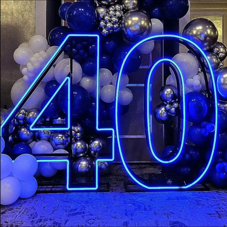 3ft 4ft Led Neon Light Letters Stand Giant Large Big Marquee Letters for Birthday Wedding Event Decoration