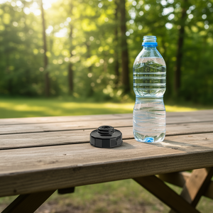 Tapa de Botella de Plástico Negra con Centro Roscado para Uso en Botellas de Agua - Product Image 3
