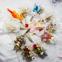 Mini Boho Klein Gedroogd Bloemenboeket voor Brievenbus Cadeau Bruids Corsage en Boutonniere Set Moederdag Decoratie