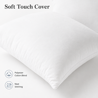 Oreiller de lit carré personnalisé en mélange de coton et de polyester, garni de duvet, doux et soutien optimal, idéal pour l'hôtellerie et la maison