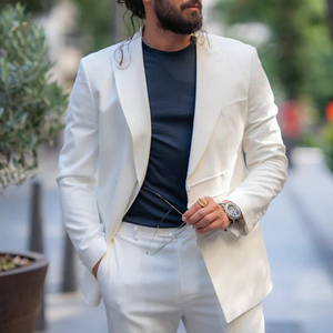 Abiti da uomo <span class=keywords><strong>su</strong></span> <span class=keywords><strong>misura</strong></span> con risvolto da sposo Slim europa e abiti da cerimonia degli stati uniti tinta unita giacca due pezzi giacca da sposa - Product Image 5