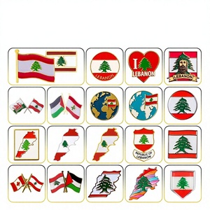 Pin de Solapa Personalizado al por Mayor con Emblema Nacional Libanés, Insignia Magnética, Mapa de la Bandera del Líbano - Product Image 1