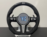 Volant de voiture YZ à affichage LED, entièrement en cuir, style sport, fond plat, pour BMW Série 5 E61 2008, pièces de tuning intérieur de voiture