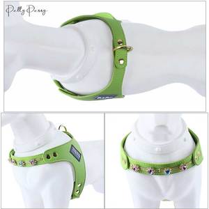 Arnés de Cuero Suave para Perro con Lazo Brillante y Pedrería, Arnés de Seguridad para Cachorros para Pasear y Fiestas - Product Image 3