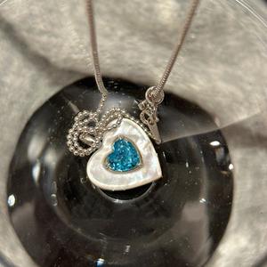 Collar con Lazo Azul Marino de Plata de Ley S925, Colgante Fino de Lujo de Alta Gama, Diseño Romántico Japonés de Nicho - Product Image 2