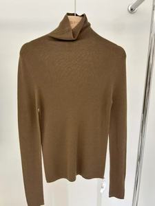 Suéter tejido por ordenador de lana/Cachemira multicolor informal de cuello alto para mujer de OEM ODM 16GG con logotipo en la parte delantera - Product Image 5