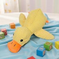 Jouet en peluche pour animaux de compagnie en forme de canard à texture gaufrée - Jouet interactif à mâcher qui couine pour chiens et chats, jouet de jeu doux et rembourré pour animaux de compagnie