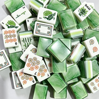 Juego de Mahjong Americano Funky Trade Emerald Wave, 1.24 Pulgadas, 4 Capas, Diseño de Jade Verde en Espiral, 160 Piezas, Fichas de Mahjong Acrílicas