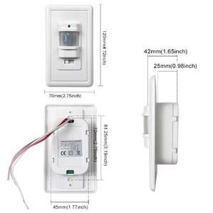 SLS Saklar Lampu Sensor Gerak Inframerah 180 Derajat yang Dipasang di Dinding Detektor PIR Satu Tiang Gerakan Tubuh Manusia ABS PC Tahan Lama 9m - Product Image 5