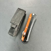 Couteau OTF à lame en acier Damas, couteau de poche pliant avec manche en aluminium, outil EDC d'extérieur, logo personnalisé, vente en gros