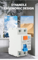 Disjoncteur différentiel électromécanique VINAC Mini 1P+N RCCB RCD domestique 6A-63A 30mA Protection contre les courants résiduels CE Plastique 10kA