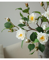Y-054 Nieuwe 52cm Witte Kunstzijde Camelia Bloem voor Tafeldecoratie Thuis, Bloemstuk voor Nachtkastje, Slaapkamer