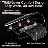 Boîte de 576 faux ongles pré-polis mats et texturés, 16 tailles, formes carrée, amande, cercueil, stiletto, pour extension