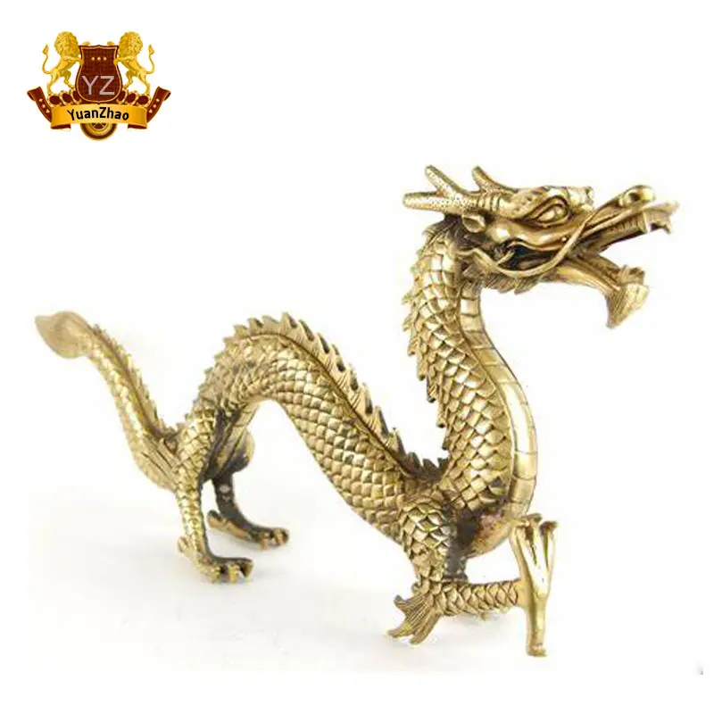 Haute poli parc décoration grand dragon de bronze sculpture en laiton dragon à vendre