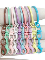 Porte-clés tendance multicolore, anneaux ronds avec fermoir chaîne pour breloques de sac DIY, accessoires de porte-clés et cordons