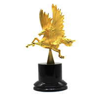 Trophée 3D personnalisé en alliage de zinc, plaqué or, avec base en résine noire et statue d'aigle, fabriqué en Chine, pour récompenses de golf, avec logo personnalisé