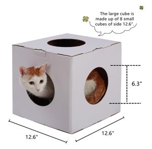 Laberinto 3D Grande <span class=keywords><strong>para</strong></span> <span class=keywords><strong>Gatos</strong></span>, Cubo Modular <span class=keywords><strong>de</strong></span> Cartón, Caja <span class=keywords><strong>de</strong></span> Escondite, Casa, Túnel <span class=keywords><strong>para</strong></span> <span class=keywords><strong>Gatos</strong></span>, Cama, <span class=keywords><strong>Castillo</strong></span> <span class=keywords><strong>de</strong></span> Juegos <span class=keywords><strong>para</strong></span> Esconderse y Buscar - Product Image 3