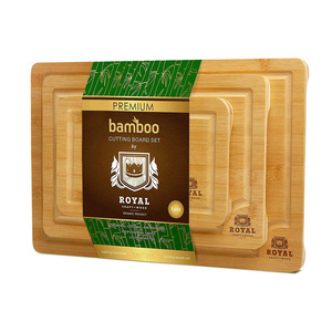 Factory direct supply of bamboo and wood cutting board <b>set</b>, three-piece household cutting board <b>set</b>, suitable for vegetables, - Product Image 1