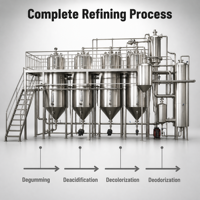 Unité de dégommage d'huile de palme brute en acier inoxydable Luoyu, filtre 1-5TPD, usine de raffinage automatique d'huiles végétales comestibles, économie d'énergie