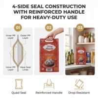 Sachets de sécurité personnalisés avec logo imprimé et poignée en corde, sacs en plastique de qualité alimentaire de 1 kg à 10 kg pour riz basmati