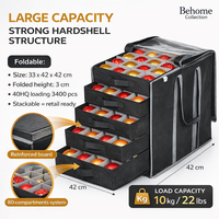 Boîte de rangement pour boules de Noël, pliable, empilable, gain de place, 5 tiroirs, 80 compartiments, écologique, avec couvercle transparent à ouverture frontale