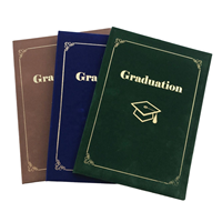 Carpeta de Presentación de Papel Azul Verde Personalizada con Logotipo de Lujo y Acabado de Terciopelo para Graduación
