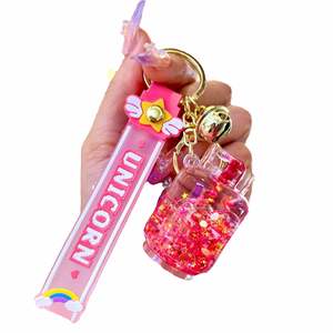 Nightlight Sand Bottle Keychain with Oil Bubble Beads Gas Tank Keychain Small Birthday Gift Bag <b>Hanger</b> Wholesale - Product Image 5