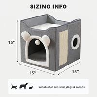 Chat pliable maison daim pliable chat lit pour animaux de compagnie lit 2 couches grande grotte pour chien planche à gratter boule moelleuse emballage en Carton