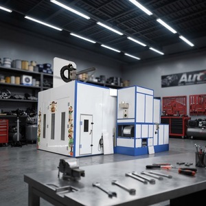 Produits phares : Cabine de peinture automobile 3 portes <span class=keywords><strong>avec</strong></span> rampes de chargement en tôle diamantée et armoire de commande latérale |   Prêt pour le drive-in - Product Image 3